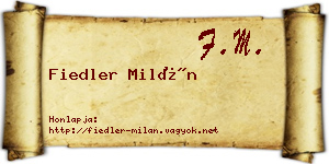 Fiedler Milán névjegykártya