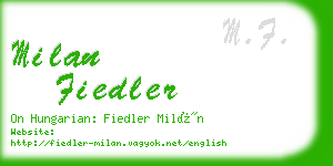 milan fiedler business card